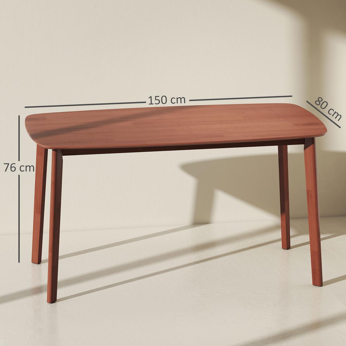 ESSTISCH 150 x 80 cm Küchentisch für 6 Personen im Landhaus-Stil Hellbraun - Hellbraun, Holz (150/80/76cm) - HOMCOM