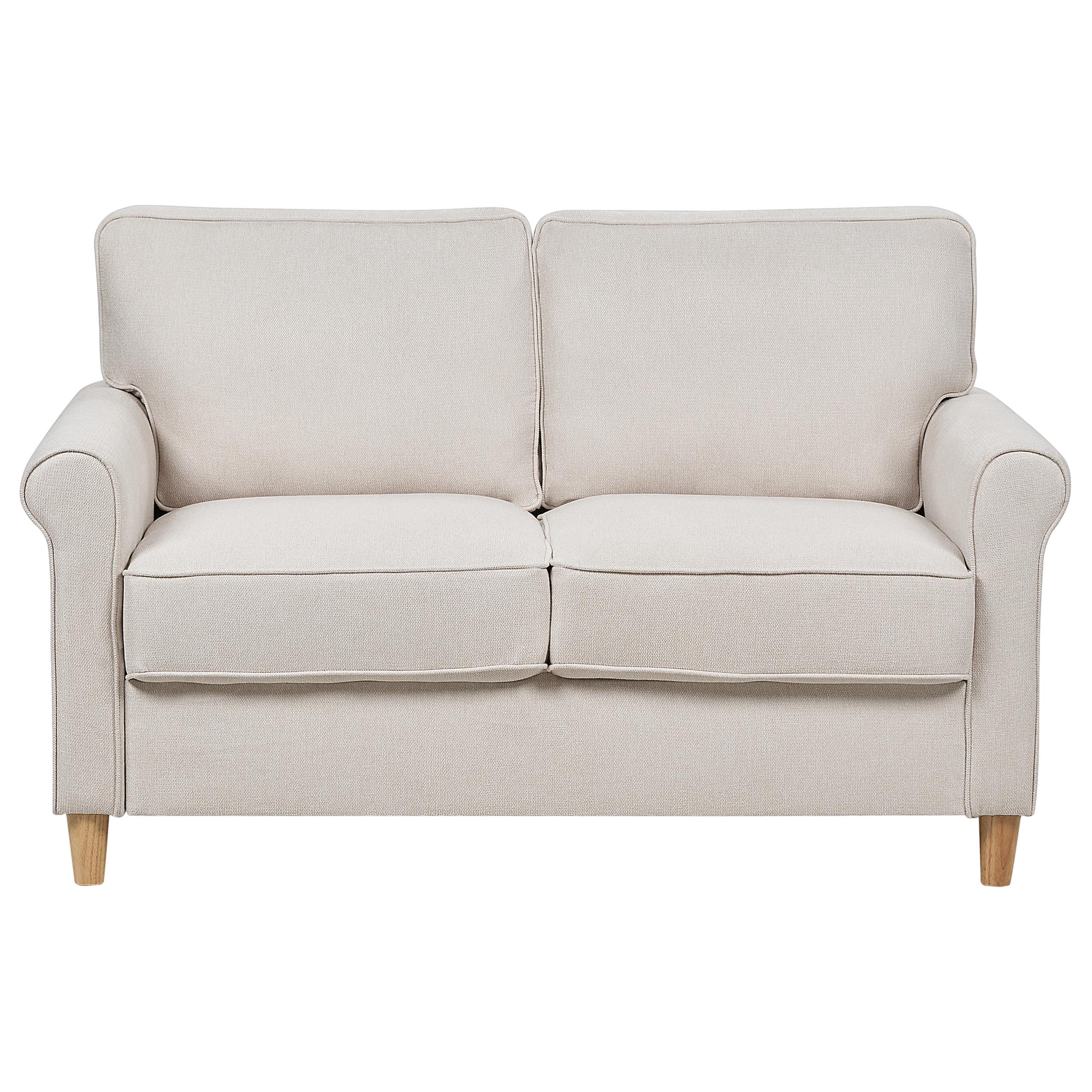 2-SITZER-SOFA Stoff helles Beige Ronneby - Hellbraun/Beige, Textil (140/88/78cm) - Beliani