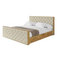 POLSTERBETT mit Bettkasten, Fußteil und Lattenrost, Boxbett mit Matratze H3/H4 - ENZO3-Z 180x200 Beige - Taupe, Holzwerkstoff/Textil (180/200cm) - ALTDECOR