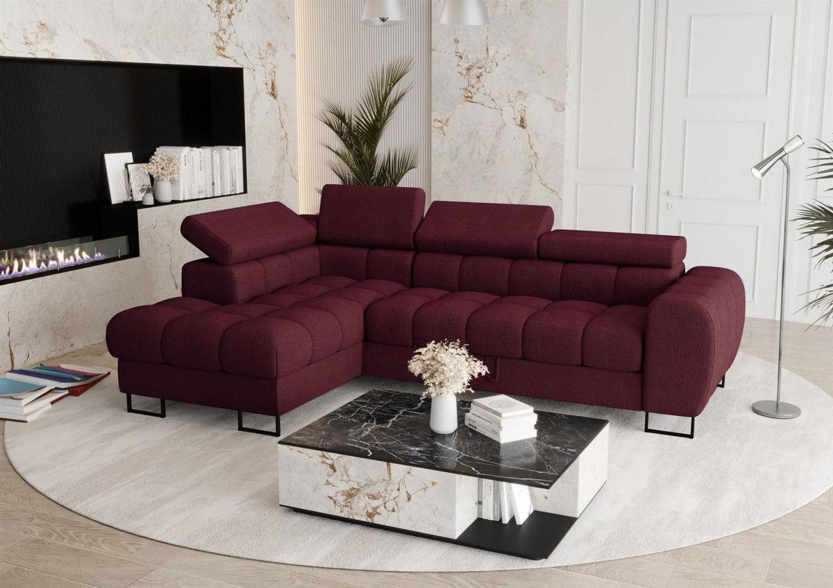 ECKSOFA Bastien Mit Schlaffunktion - Rot, Holzwerkstoff/Textil (170/260cm) - Fun Möbel