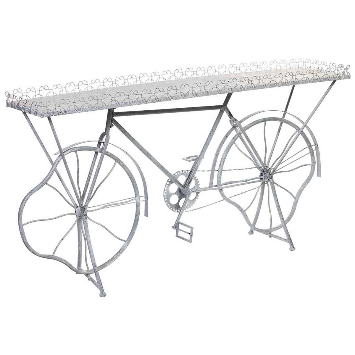 KONSOLENSTISCH Fahrrad aus Metall 177x41x92 cm Grau - Grau, Metall (41.28/177.17/92.71cm) - Wanderlust