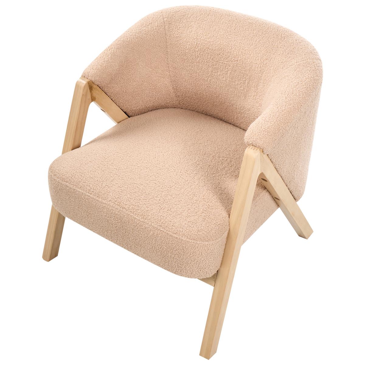 SESSEL Beige Skei - Beige/Braun, Textil (67/69/66cm) - Beliani
