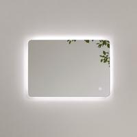 BADSPIEGEL LED abgerundet Kaltweiß Touch-Schalter Dimmbar 70/50 cm - Transparent, Glas (70/50/3cm) - EMKE
