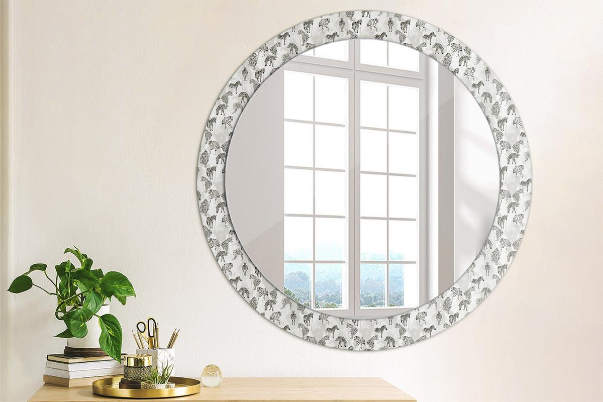 SPIEGEL Rund Ø 80 cm mit Aufdruck - Schwarz, Glas (80/80/0.4cm) - Wallfluent
