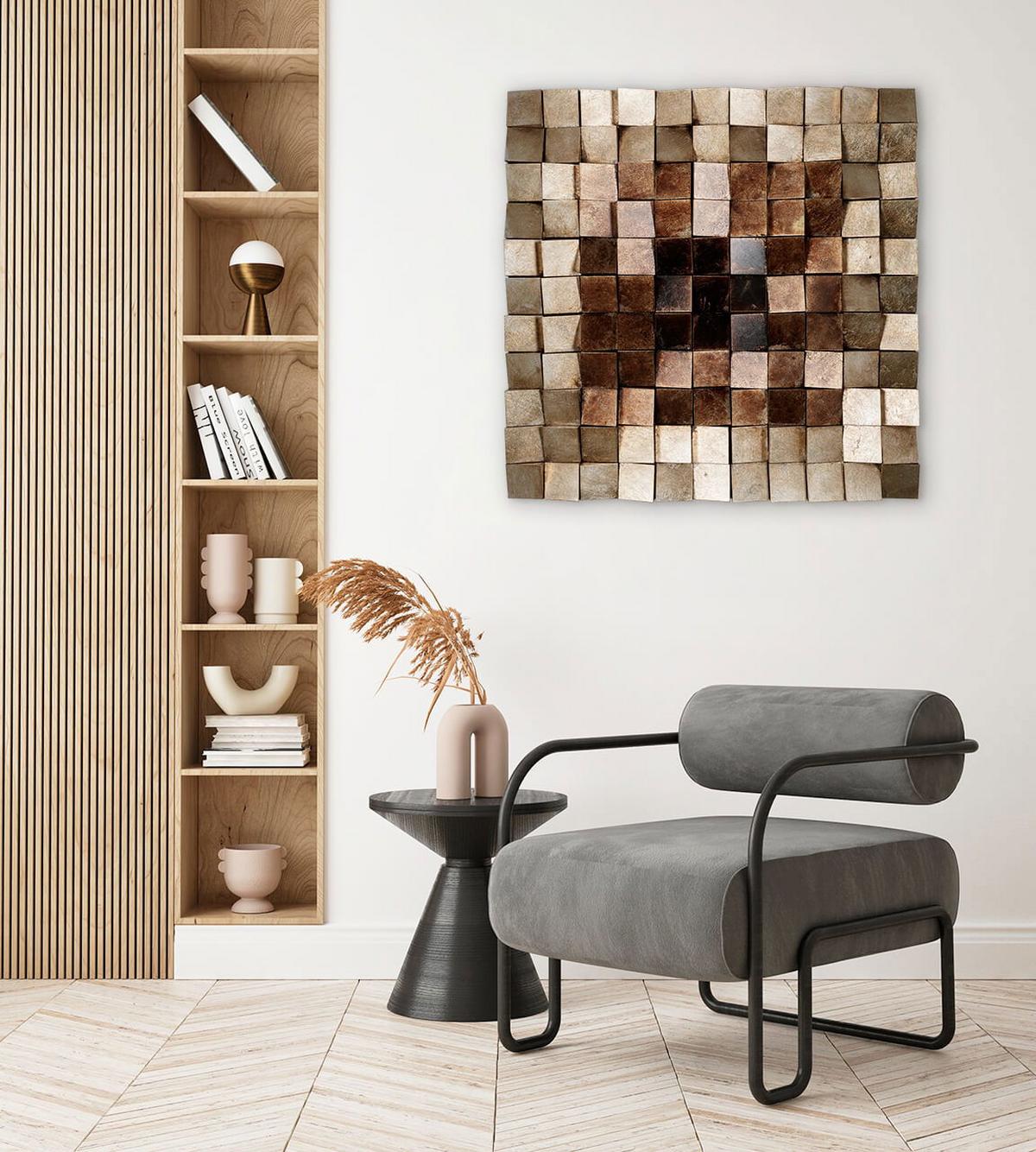 WANDBILD Braun 76/76 cm - Braun, Holz/Kunststoff (8.05/76cm) - KUNSTLOFT