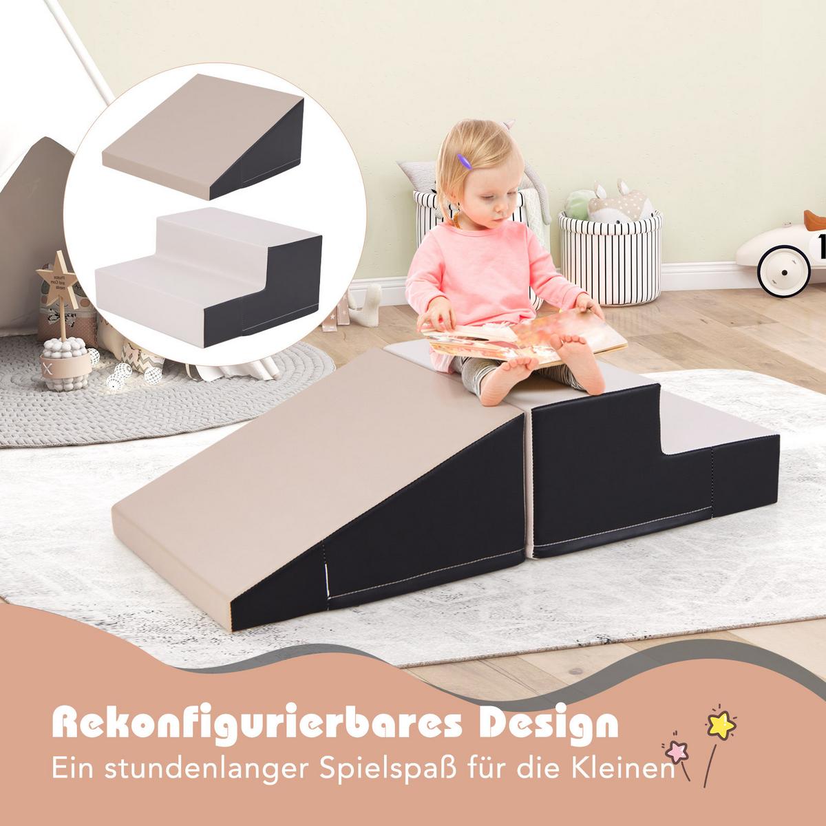 SOFTBAUSTEINE Grau (2er-Set) - Grau, Kunststoff (100/25/50cm) - COSTWAY