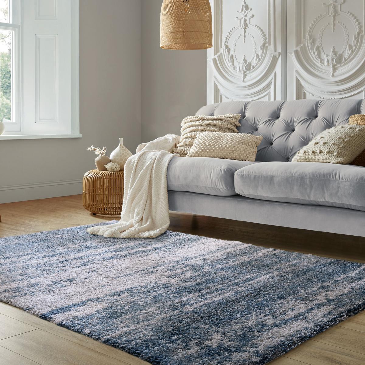 TEPPICH MERSEY, abstrakt, Blau, 200 x 290 cm - Blau, Textil (200/290cm) - KADIMA DESIGN