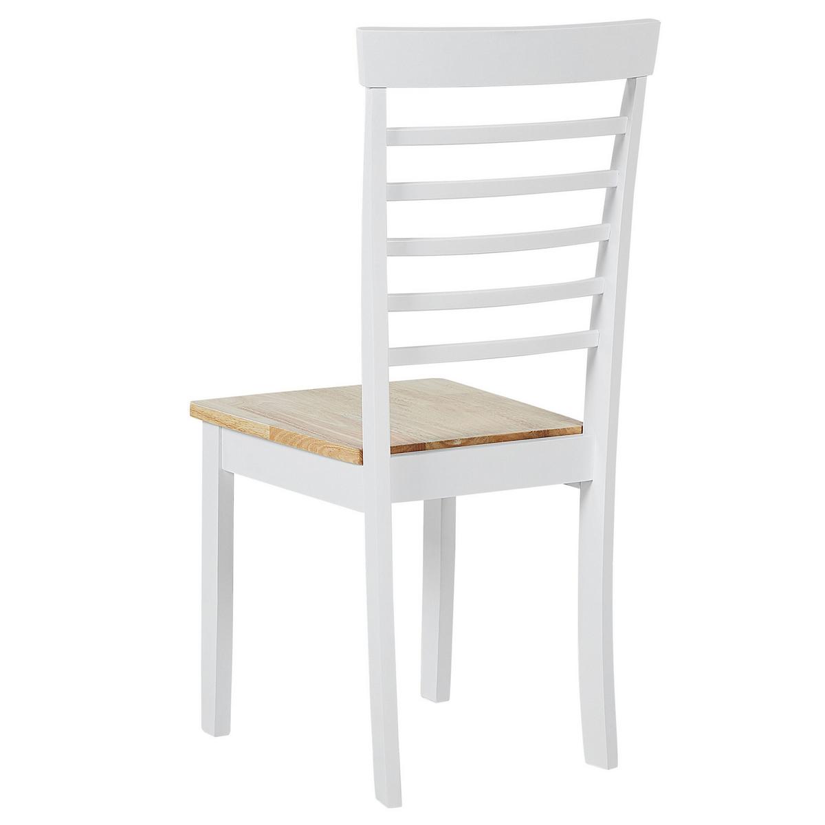 ESSZIMMERSTUHL 2er-Set Gummibaumholz Heller Holzfarbton Battersby - Hellbraun, Holz (40/94/40cm) - Beliani