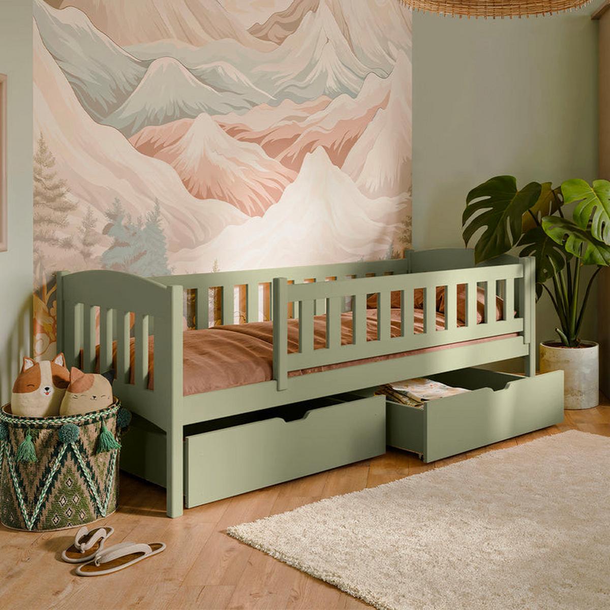 KINDERBETT 90/200 Samuel Olive - Grün, Holz (90/200cm) - Petits-meubles