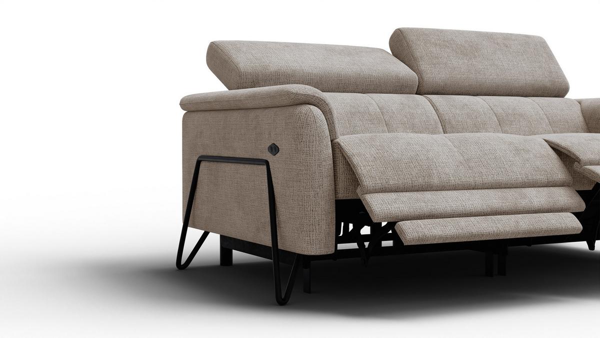 RELAXSOFA RODEN 3-Sitzer, beige - Beige, Holz/Textil (194/82/103cm) - Wozimo