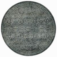 TEPPICH Kurzflor, waschbar, mit floralen Ornamenten, VERNANTE in Grün-Grau, Ø 160 cm - Grün, Textil (160/160cm) - KADIMA DESIGN