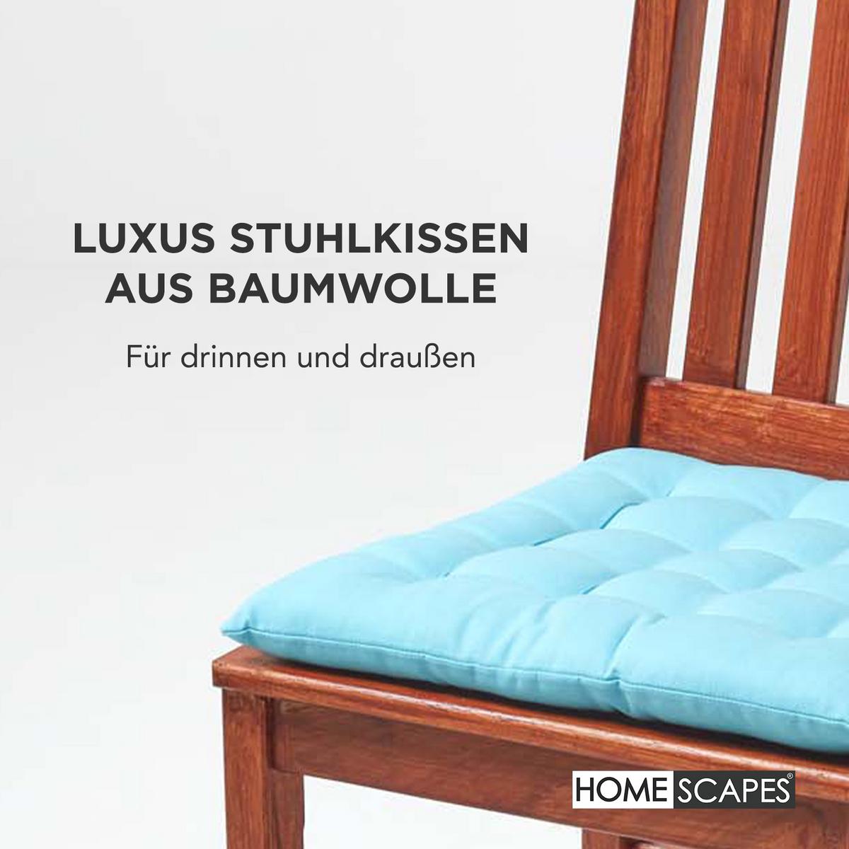 STUHLKISSEN 6er-Set hellblau 40/40/6,5 cm - Hellblau, Textil (40/40/6.5cm) - Homescapes