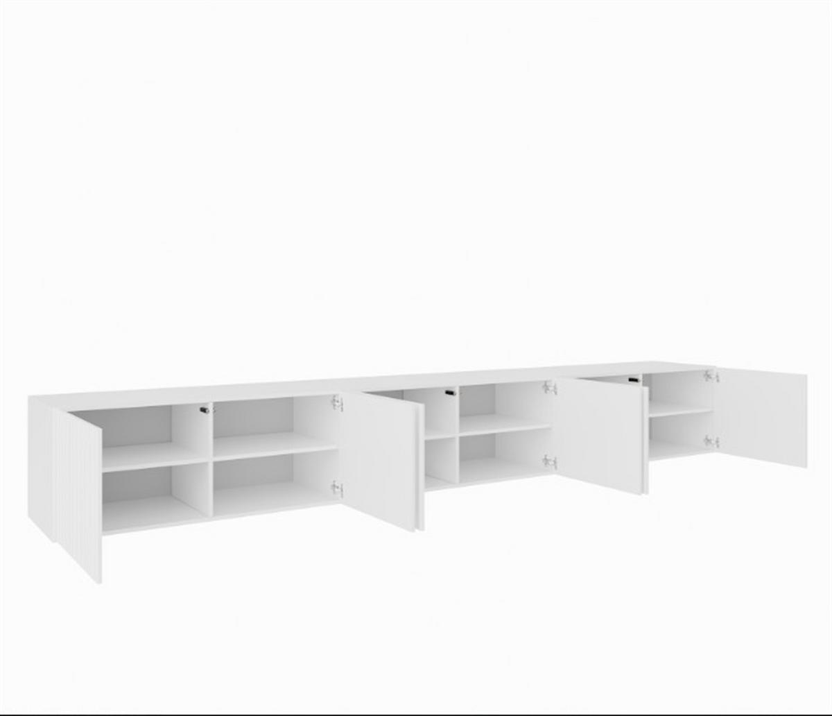 LOWBOARD VAREN 300/41/40 cm, Hängender TV-Schrank Weiß - Weiß, Holzwerkstoff (300/41/40cm) - MASSENO