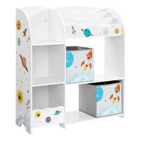 KINDERREGAL mit Buchablage und 2 Aufbewahrungsboxen - Weiß, Holzwerkstoff (30/100/108.5cm) - Calicosy