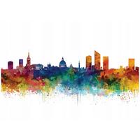 FOTOTAPETE Stadt Panorama Bunt 300x210 cm - Multicolor, Papier (300/210cm) - Wallarena