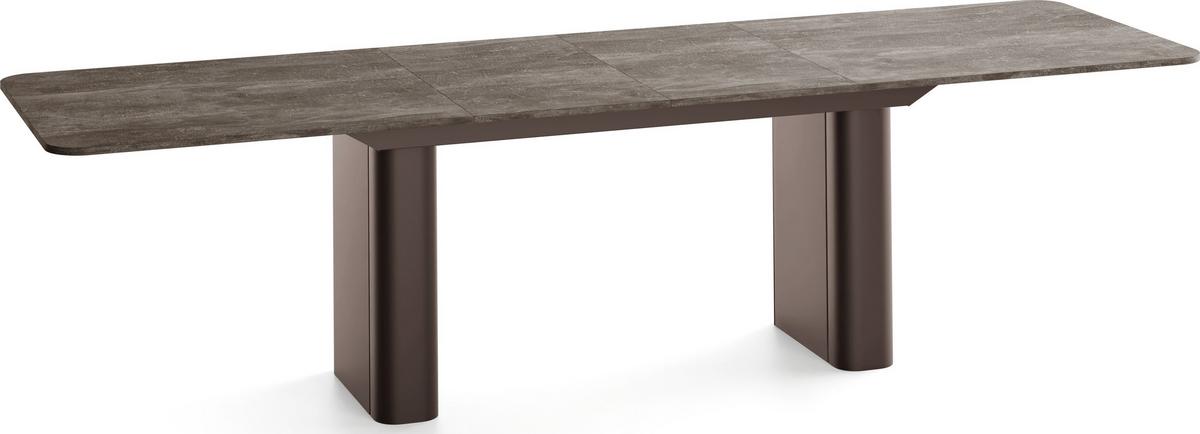 ESSTISCH Riven rechteckig ausziehbar verlängerbar mit Butterfly-Auszug, Beton Dunkelgrau 180-276/90/76 cm - Dunkelgrau/Braun, Holzwerkstoff/Metall (90/276/76cm) - WFL GROUP