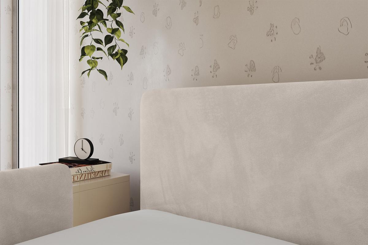 EINZELLBETT Jugendbett mit Bettkasten und Matratze H3/H4, Rechts - NORY 90x200 Beige - Sandfarben, Holzwerkstoff/Textil (90/200cm) - ALTDECOR