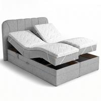 BOXSPRINGBETT Romeo mit elektrischer Matratzenverstellung, 160x200 cm, Grau - Grau, Textil (160/200cm) - Beautysofa