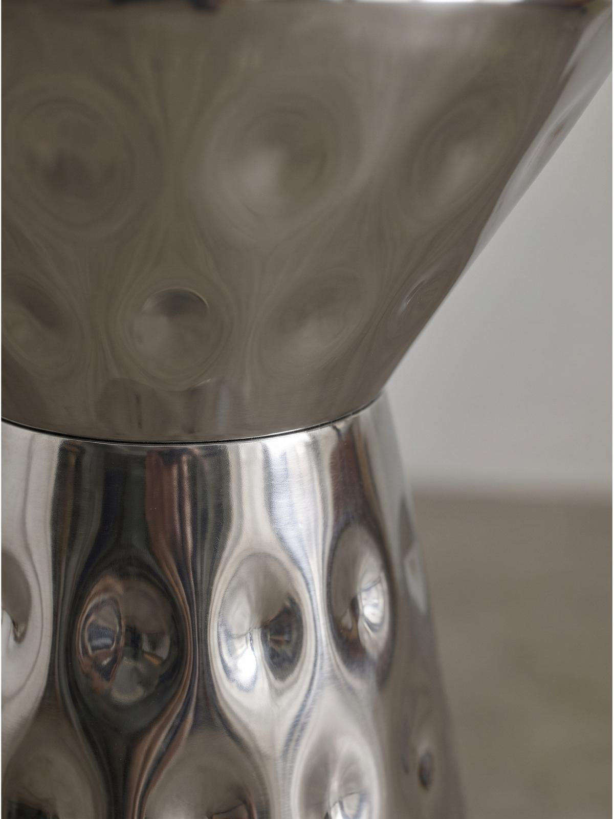 BEISTELLTISCH MAYENNE, Aluminium, handgefertigt, Silber, Ø 36 x 51 cm - Silberfarben, Metall (36/36/51cm) - KADIMA DESIGN