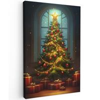 LEINWANDBILD Weihnachtsbaum - Geschenk - Winter Deko Wohnzimmer 20x30 cm - Grün, Textil (20/30cm) - MuchoWow