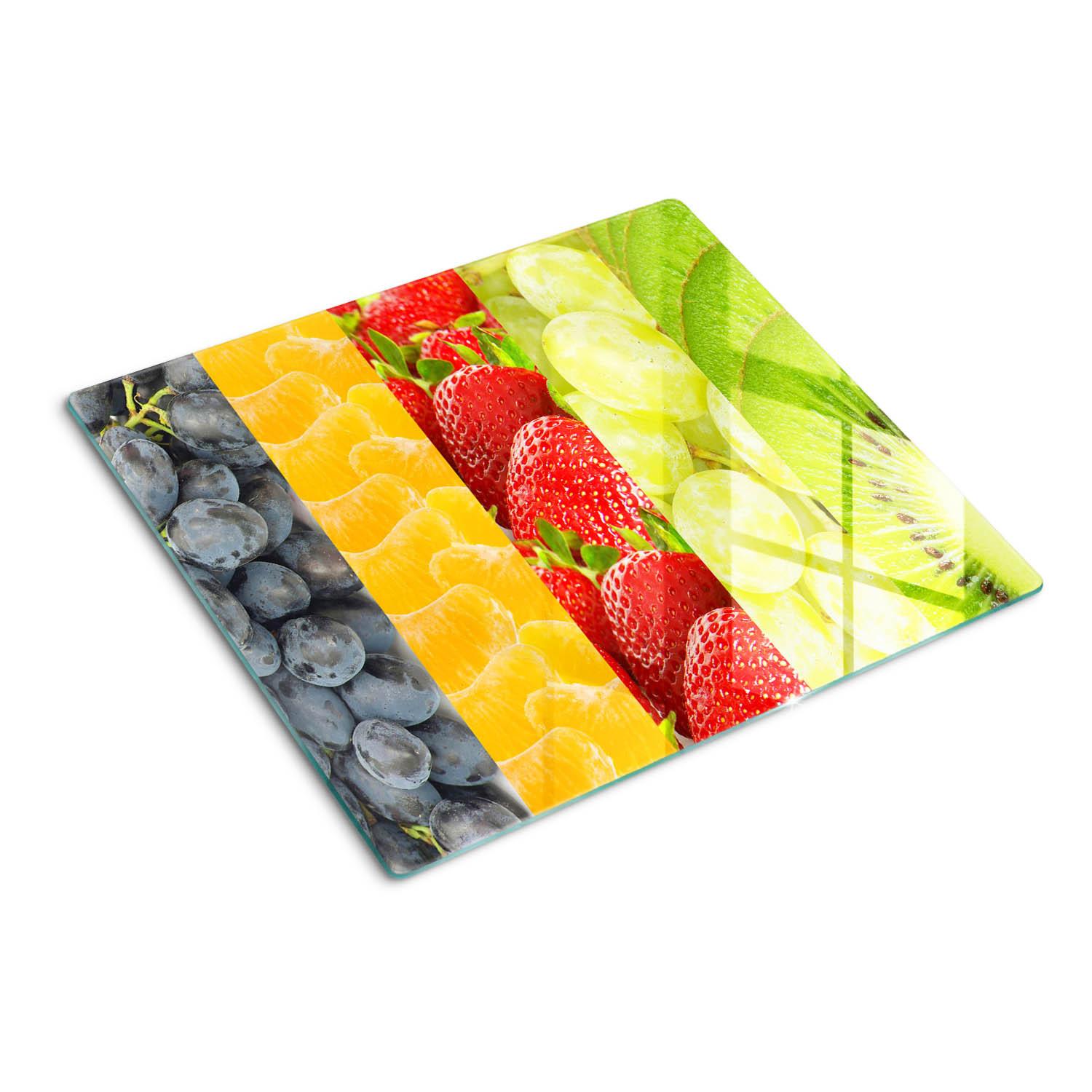 GLASPLATTE 60x52 cm Bunte Früchte - Multicolor, Glas (60/0.4/52cm) - TULUP