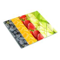 GLASPLATTE 60x52 cm Bunte Früchte - Multicolor, Glas (60/0.4/52cm) - TULUP