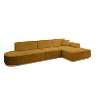 ECKSOFA Ottomane Rechts IREA-L2 - 327x165x80 cm Senfgelb - Grün, Holzwerkstoff/Textil (327/165cm) - ALTDECOR