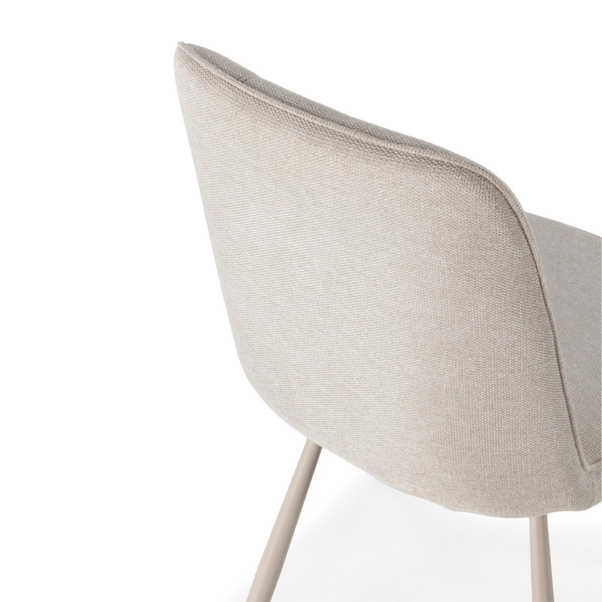 ESSZIMMERSTÜHLE 4er Set 56/46/49,5 cm - Creme, Textil (56/49.5/75.5cm) - Calicosy