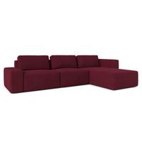 ECKSOFA L Form Arkleton Bordeaux 360/180/93 cm Rechts Bequem & Modern - Bordeaux/Schwarz, Kunststoff/Textil (360/180cm) - AX Living
