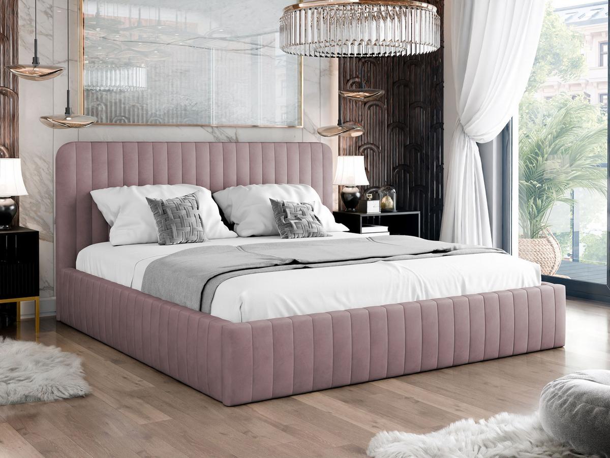 POLSTERBETT Caniko - Naturfarben/Rosa, Holz/Holzwerkstoff (160/200cm) - MIRJAN24