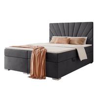 BOXBETT 160x200 cm mit Topper - Anthrazit, Holzwerkstoff/Textil (120/200cm) - Idohome