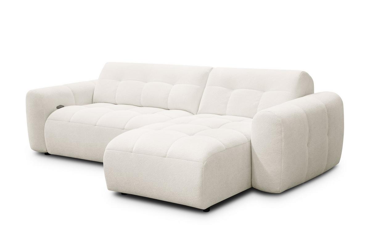 ECKSOFA LUMERO 4-Sitzer RECHTS, creme - Creme/Schwarz, Holz/Textil (275/166cm) - Courtois Laville