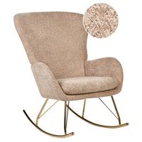 SCHAUKELSESSEL Bouclé Sandbeige Anaset - Beige/Goldfarben, Textil (74/99/99cm) - Beliani