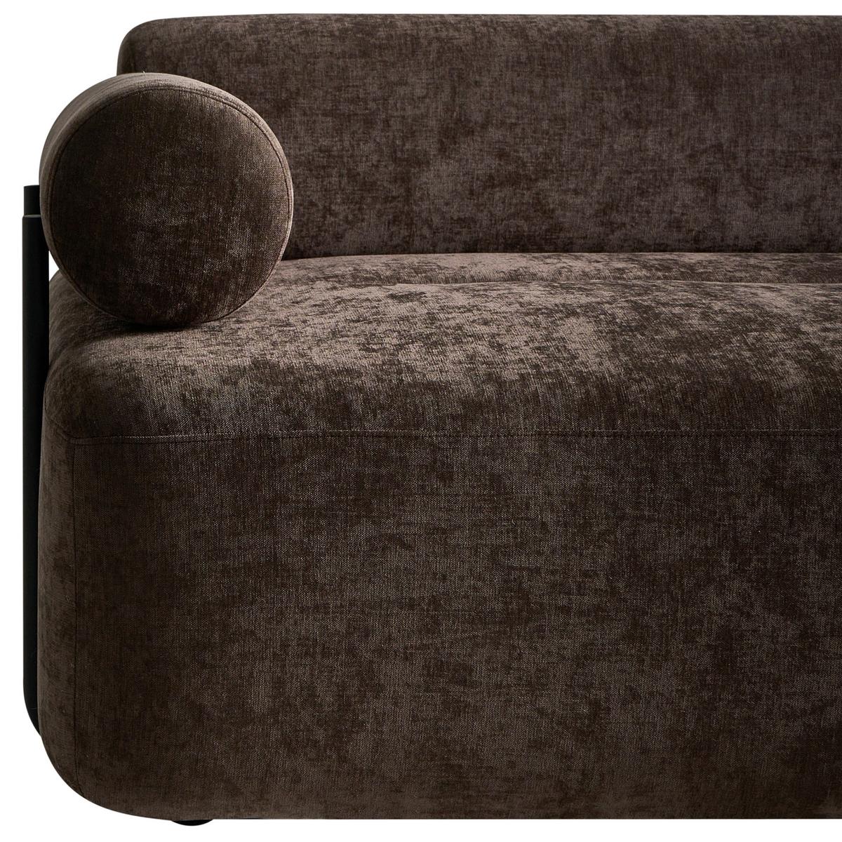 2-SITZER-SOFA Chenillegewebe Dunkelbraun Elva - Dunkelbraun, Textil (170/74/100cm) - Beliani