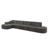 ECKSOFA Ottomane Links TARO-L3 - 413x171x79,5 cm Dunkelgrau - Dunkelgrau, Holzwerkstoff/Textil (413/171cm) - ALTDECOR