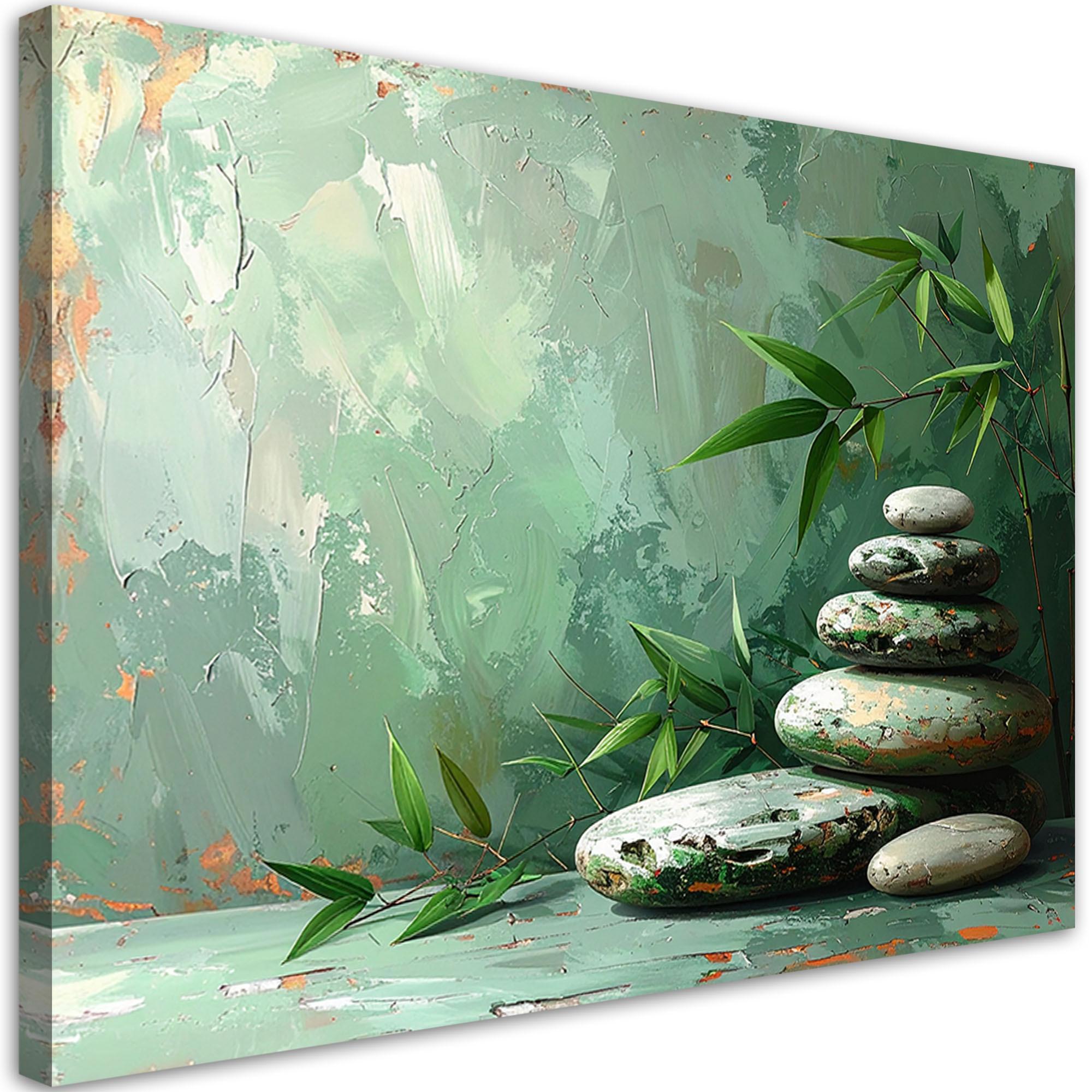 LEINWANDBILD Zen und Orientalisch 100x70cm - Grün, Textil (100/70cm) - Feeby