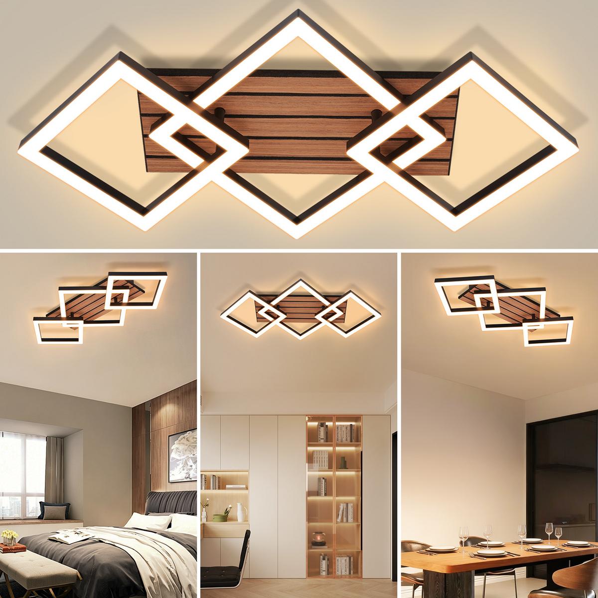 LED DECKENLEUCHTE Daxenli 58/31/8 cm - Schwarz, Kunststoff/Metall (58/31/8cm) - ZMH