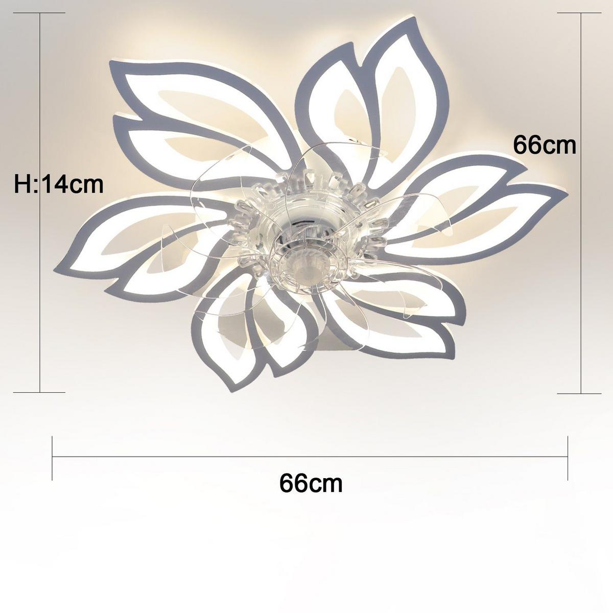 DECKENVENTILATOR Mit Beleuchtung Vornis 60/69.5/14.5 cm - Weiß, Metall (66/66/14.5cm) - ZMH
