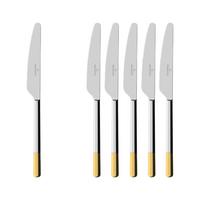 TAFELMESSER Ella teilvergoldet silber-gold 238 mm 6er Set - Silberfarben/Goldfarben, Metall (25cm) - Villeroy & Boch