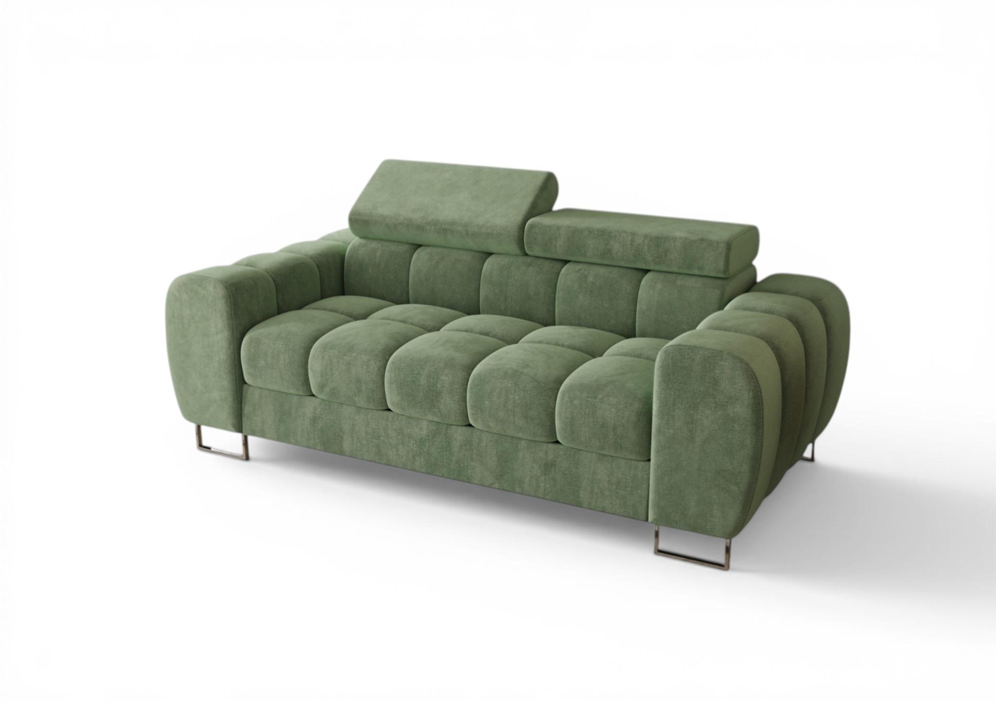 SOFA 2-sitzer Bastien In Stoff Terra - Grün, Holzwerkstoff/Textil (195/95/97cm) - Fun Möbel