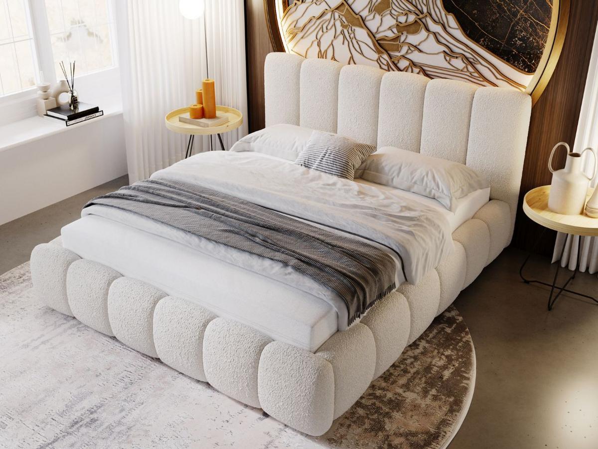 POLSTERBETT Cloud 200x200 Bouclé-Stoff Beige - Beige, Textil (200/200cm) - Graingold