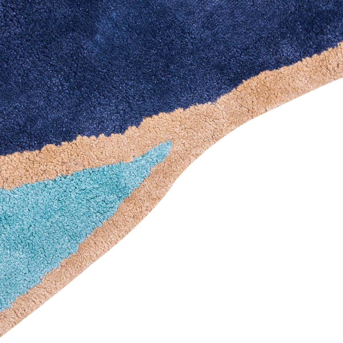 TEPPICH Marineblau 200/200 cm Viskose Kanrach - Hellblau, Textil (200/200cm) - Beliani