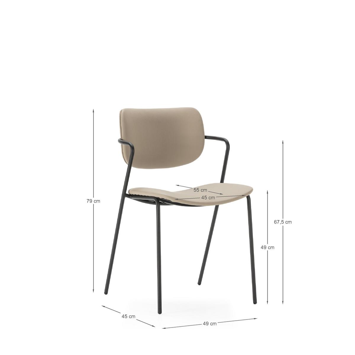 ESSZIMMERSTUHL Maika Beige 49/55/48 cm 2er-Set - Beige, Textil (55/48/49cm) - Calicosy