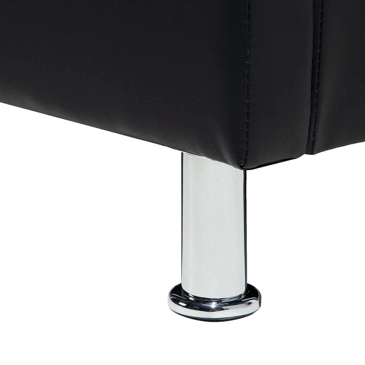 BETT 160/200cm Schwarz Metz - Schwarz, Kunststoff/Textil (160/200cm) - Beliani