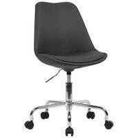 SCHALENSTUHL mit 360° Drehfunktion MESCHIO, Schwarz 65x65x94 cm - Silberfarben/Schwarz, Textil/Metall (65/94/65cm) - KADIMA DESIGN