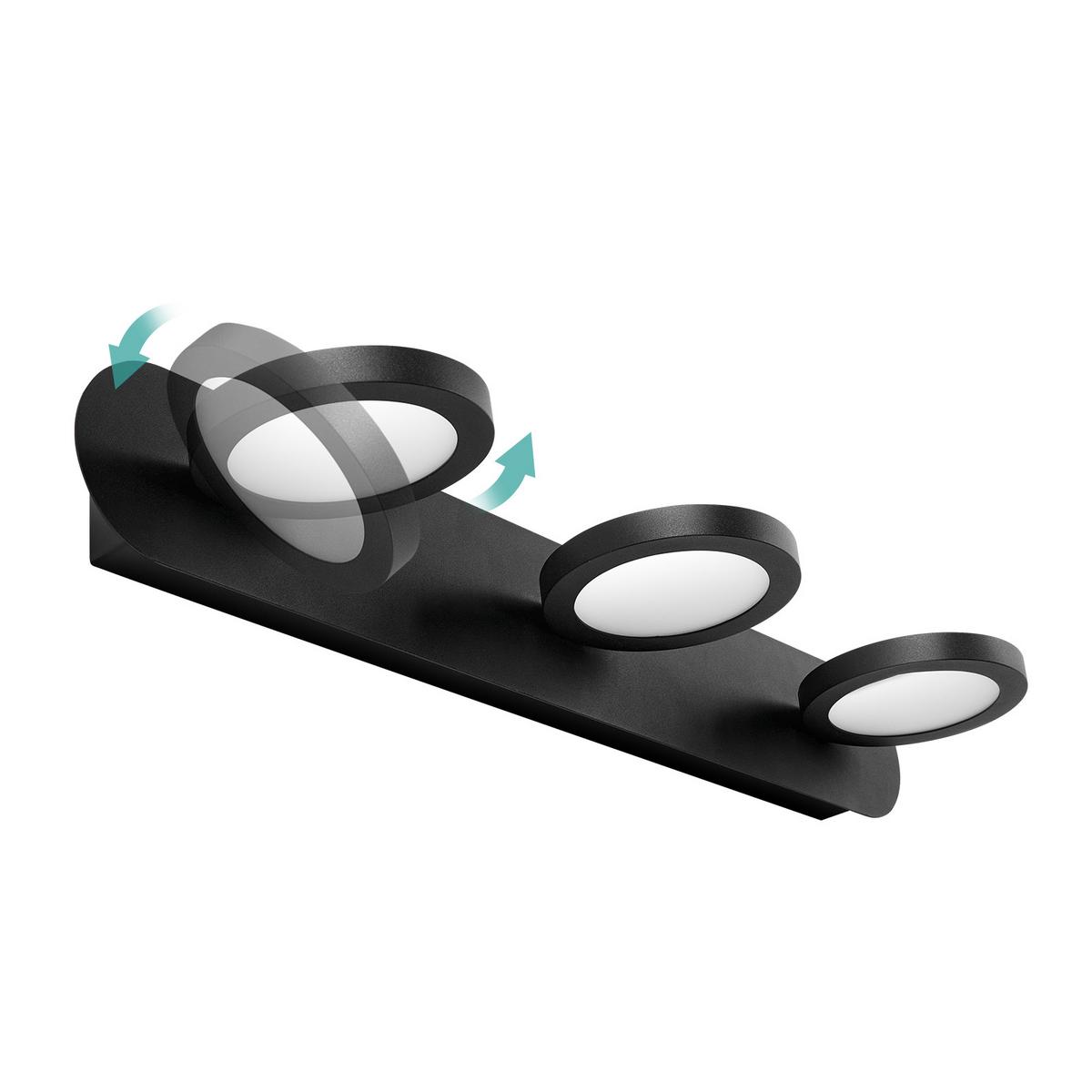 SPIEGELLEUCHTE LED Schwarz 50/13/7,5 cm - Schwarz, Kunststoff/Metall (7.5/50/13cm) - EMKE