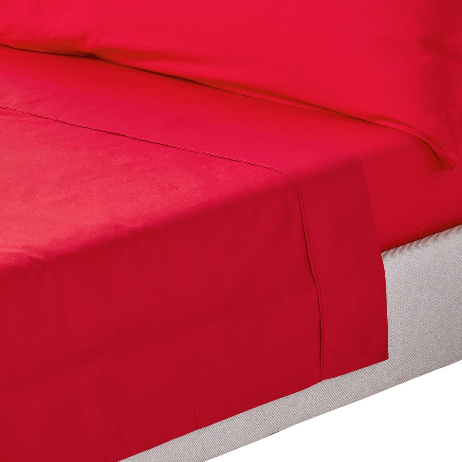 BETTLAKEN ohne Gummizug, Ägyptische Baumwolle, Fadendichte 200 - Rot, Textil (180/290cm) - Homescapes