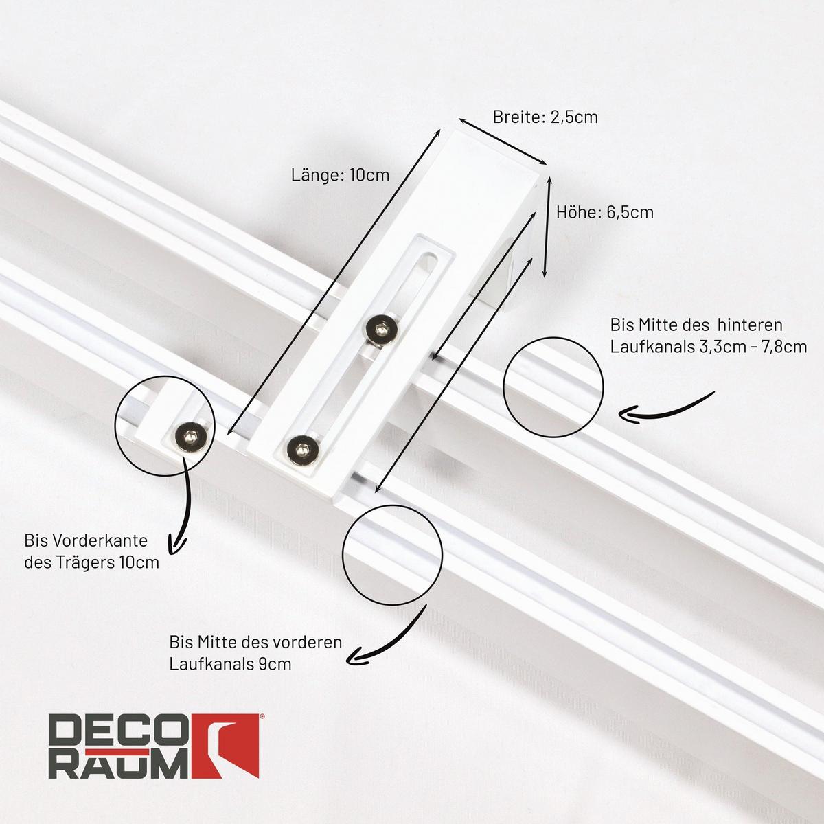 GARDINENSCHIENE 2-lauf Loft - Weiß, Metall (600cm) - Deco-Raum