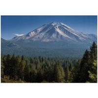 FOTOTAPETE Gebirge Wald Blau 300x210 cm - Multicolor, Papier (300/210cm) - Wallarena