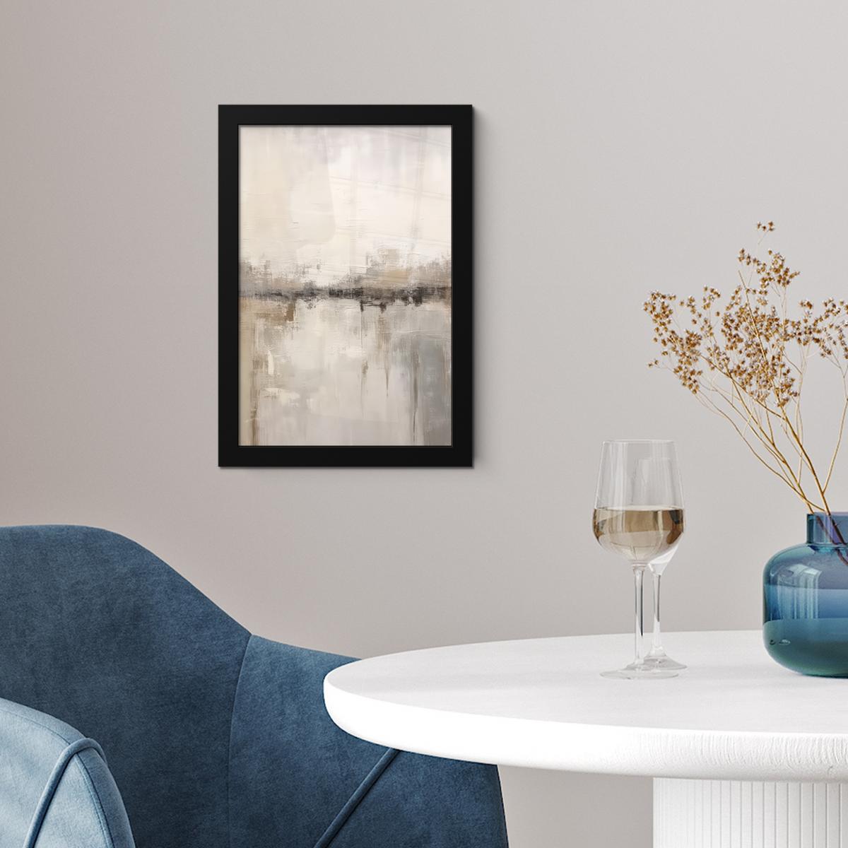 POSTER MIT RAHMEN Moderne Kunst - Abstrakt - Beige Poster 20x30 cm - Beige, Papier (20/30cm) - MuchoWow